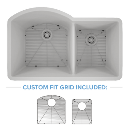 Lexicon 32" Double Bowl 70/30 Quartz Composite Sink
