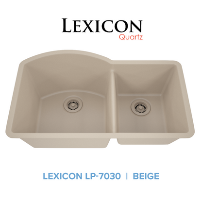 Lexicon 32" Double Bowl 70/30 Quartz Composite Sink
