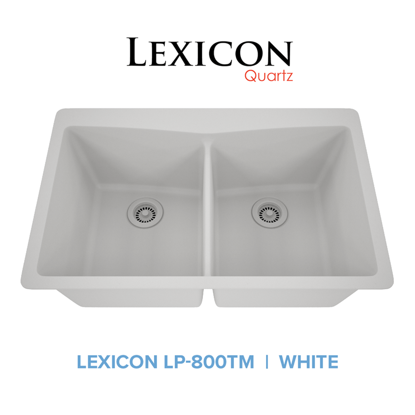 Lexicon 33" Double Bowl 50/50 Dual Mount Quartz Composite Sink
