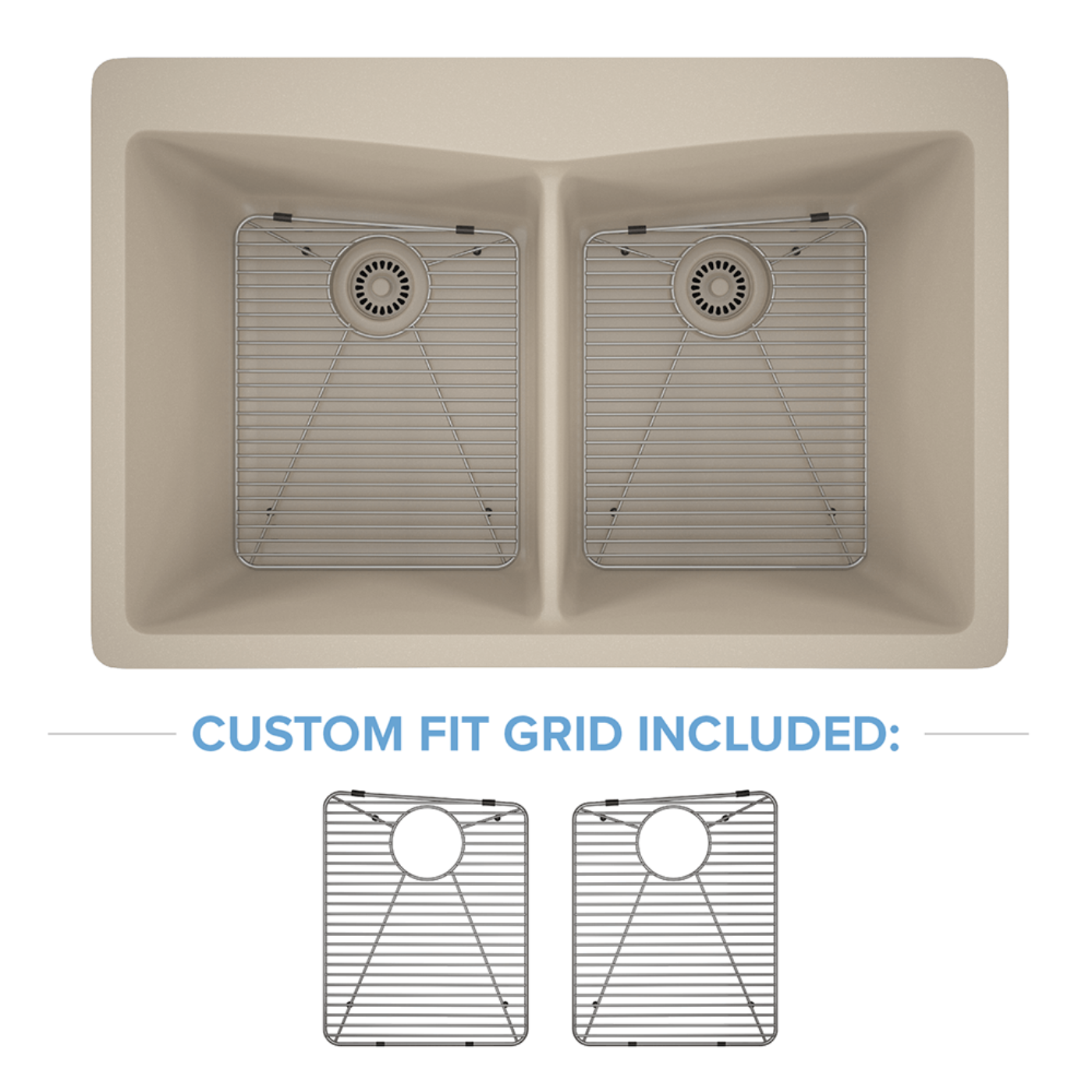 Lexicon 33" Double Bowl 50/50 Dual Mount Quartz Composite Sink
