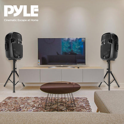Pyle Active Passive Bluetooth PA Dual Loudspeaker Sound System Kit & Microphones - 84543