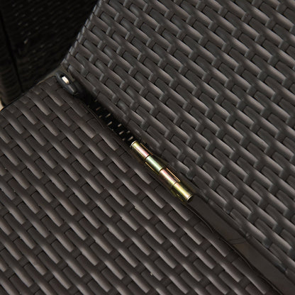 Outsunny Pool Lounge Chairs Set of 2, w/5 Angle Backrest, Table, Water Repellent Cushions, Cream White - 862-009