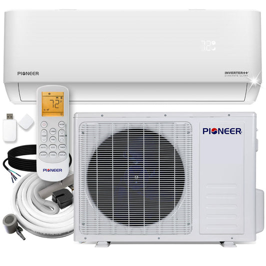 Pioneer Diamante Ultra 9,000 BTU 23 SEER2 Ductless Mini-Split Inverter++ Energy-Star Wi-Fi Air Conditioner Heat Pump Full Set 115V with 16 Ft. Kit - WYT009ALFI22RL