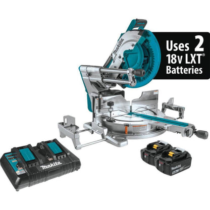 Makita 36V (18V X2) LXT Brushless 12" Dual‑Bevel Sliding Compound Miter Saw Kit, AWS Capable and Laser - XSL08PT