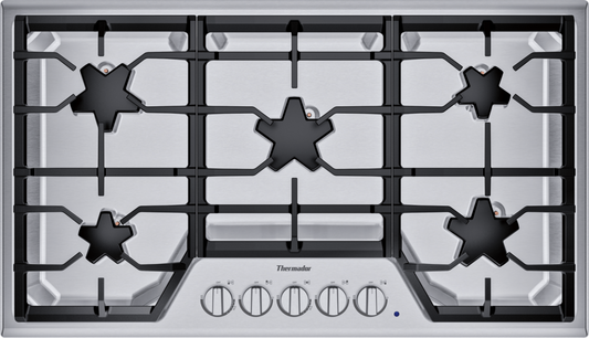 Thermador Masterpiece Series SGSX365TS 36 Inch Gas Cooktop with 5 Star Burners, Continuous Grates- 7094788325469