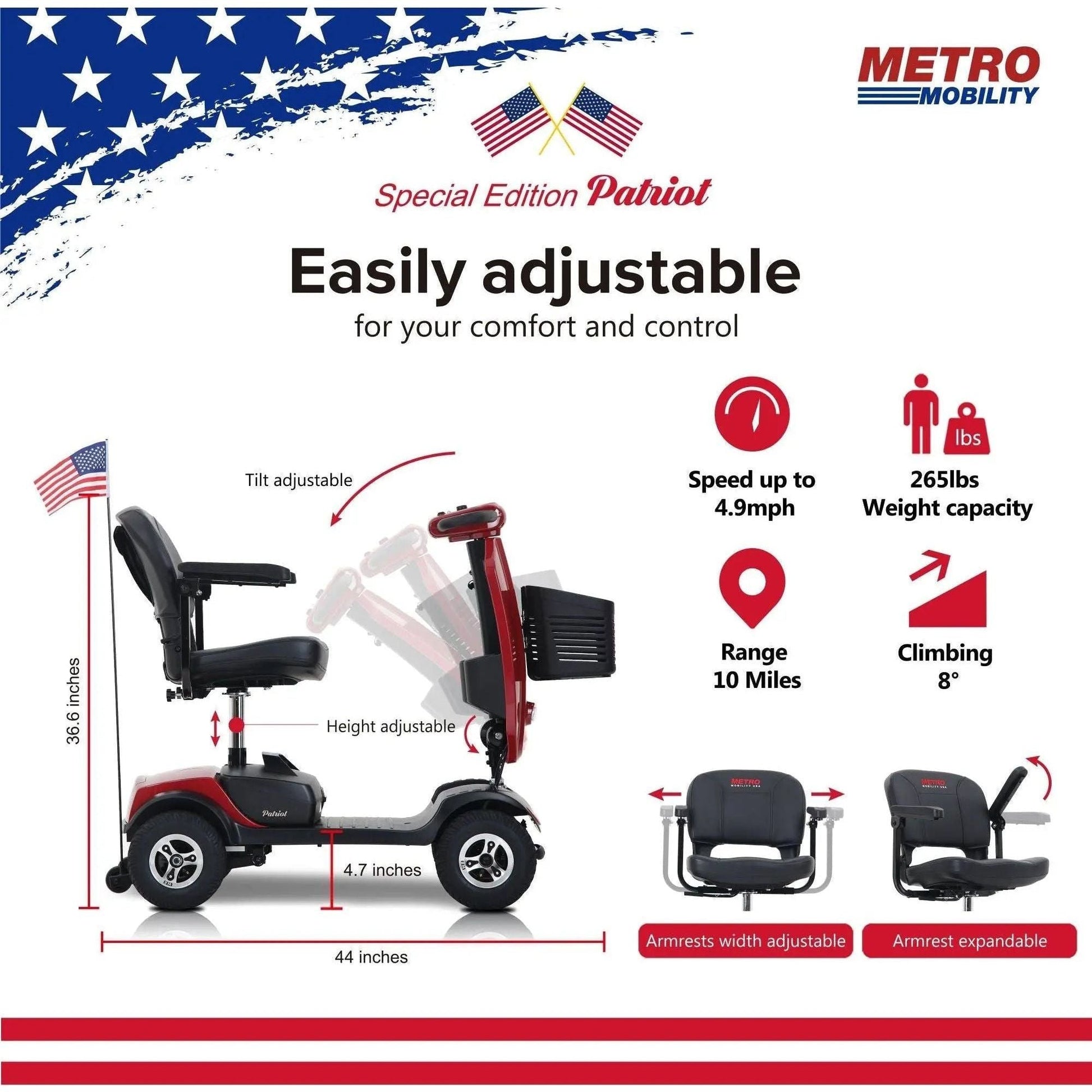 Metro Mobility Patriot 4-Wheel Mobility Scooter