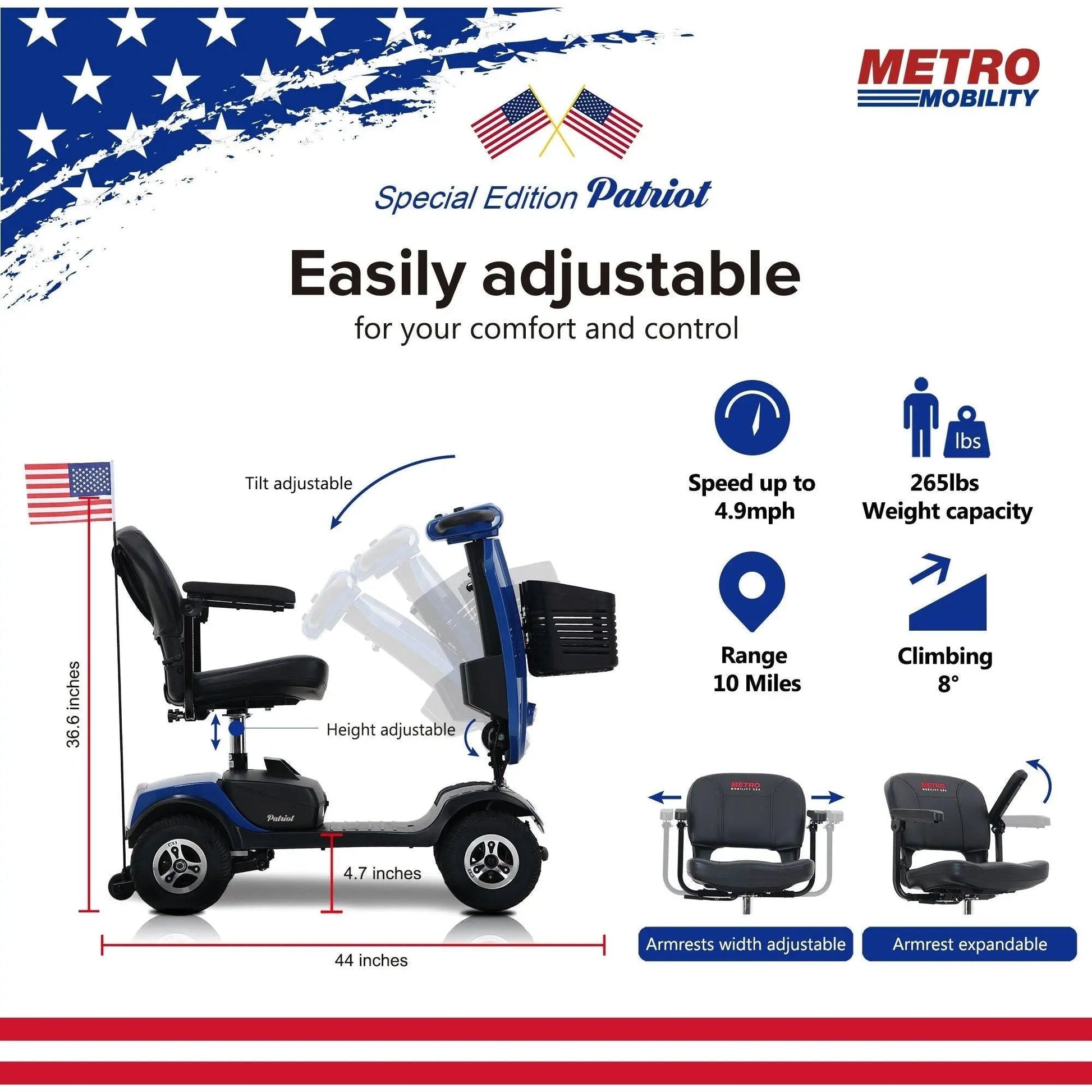 Metro Mobility Patriot 4-Wheel Mobility Scooter