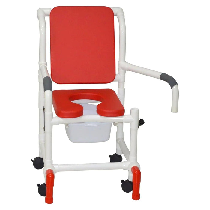 MJM International Deluxe Shower Chair with Soft Elongated Commode Seat and Cushion