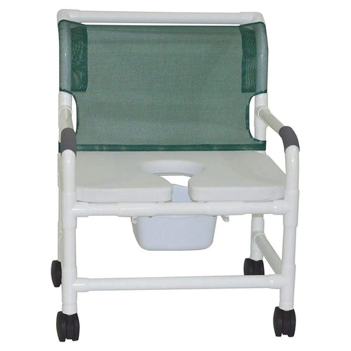 MJM International Extra Wide 26" Bariatric PVC Shower Chair with Commode Opening