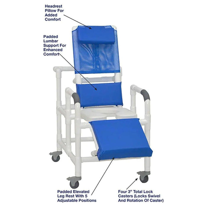 MJM International PVC Echo Reclining Padded Shower Chair