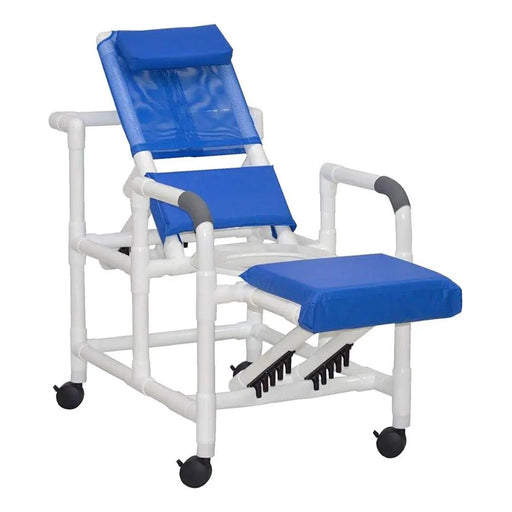 MJM International PVC Echo Reclining Rolling Shower Chair with Commode Opening