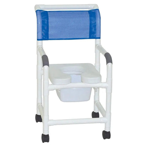 MJM International Standard Shower Chair with Soft Seat and Elongated Commode