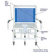 MJM International Wide PVC Rolling Shower Chair with Dual Swing Away Arms and Commode