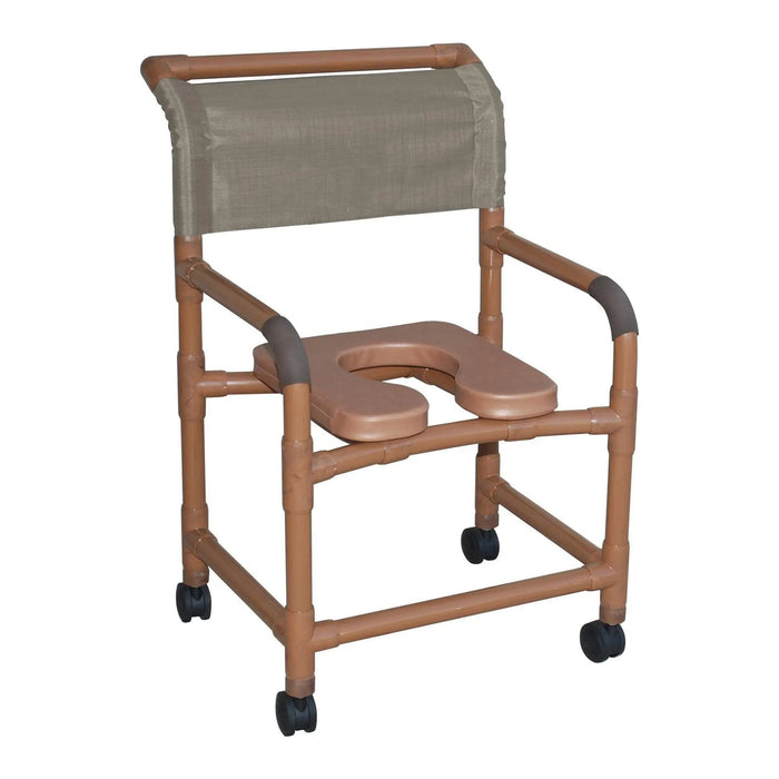 MJM International Wood Tone 22" Wide Shower Chair with Soft Seat