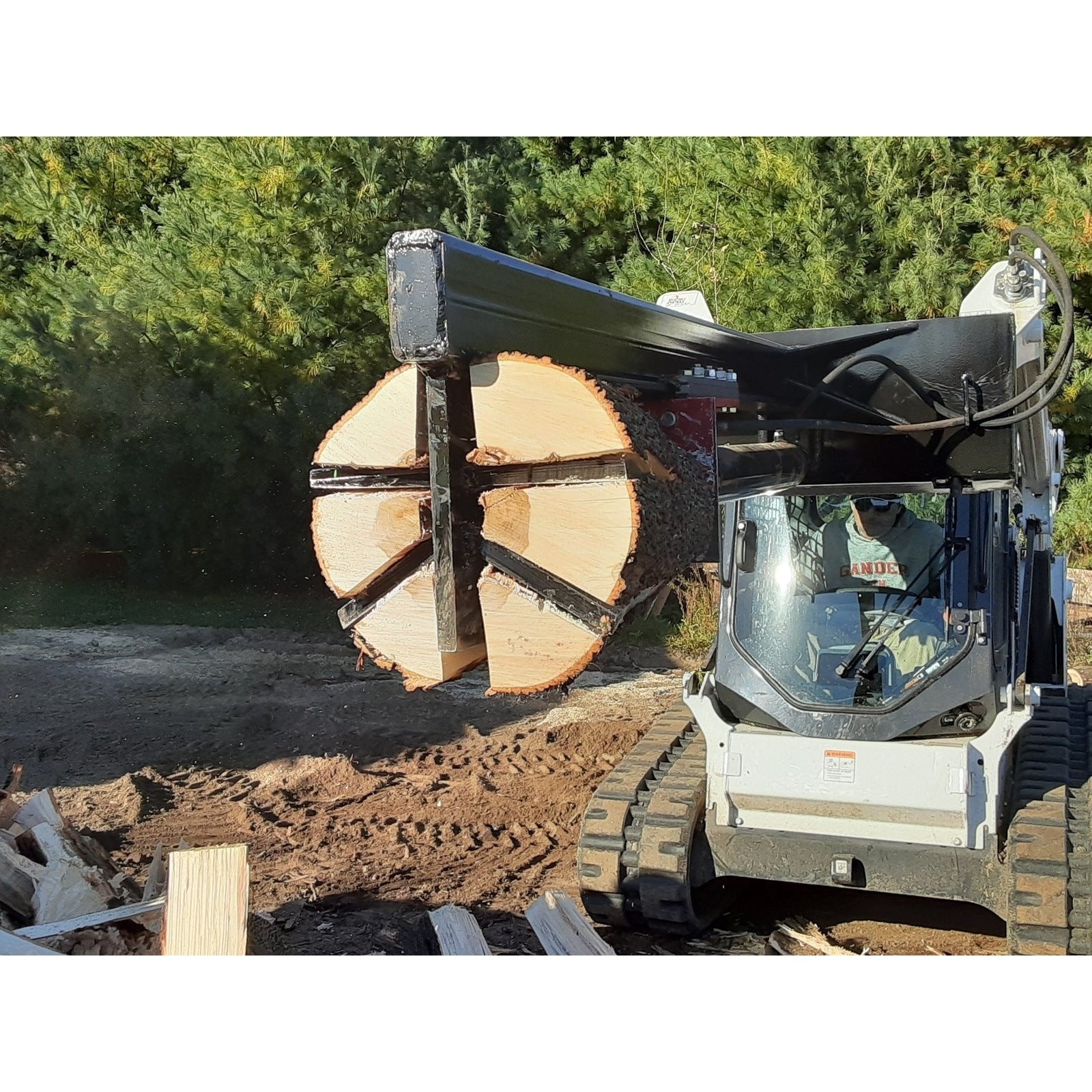 Wood Splitters Direct 30 Ton Upside Down Skid Steer Log Splitter Attachment 6 Way Wedge - SSUD30-6Way