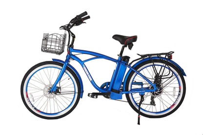 X-Treme Newport Elite 24 Volt Beach Cruiser Electric Bike - 24NEWPORT-E BLU