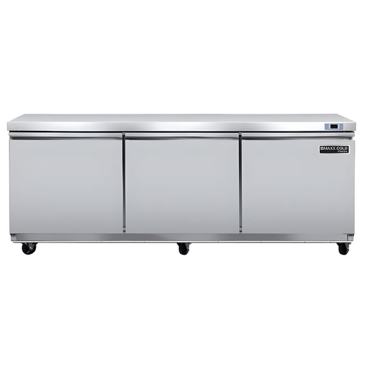 Maxx Cold V-Series 3 Door Undercounter Refrigerator, in Stainless Steel - MVR72UHC