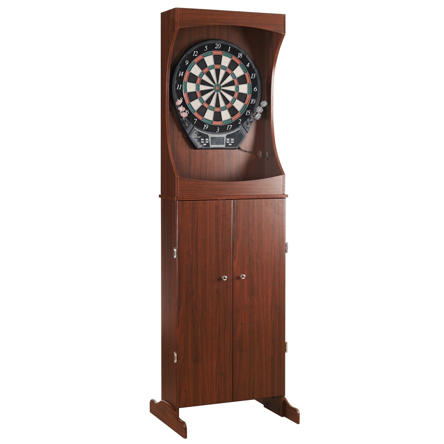 Hathaway Outlaw Free Standing Cherry Dartboard Cabinet Set - BG1040