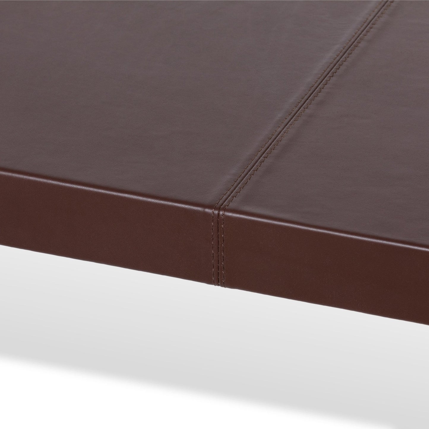 Park Hill Collection  Rhodes Handcrafted Leather & Brass Dining Table – Artisan Iron Design, Rustic Elegance for Your Home - EFT26321