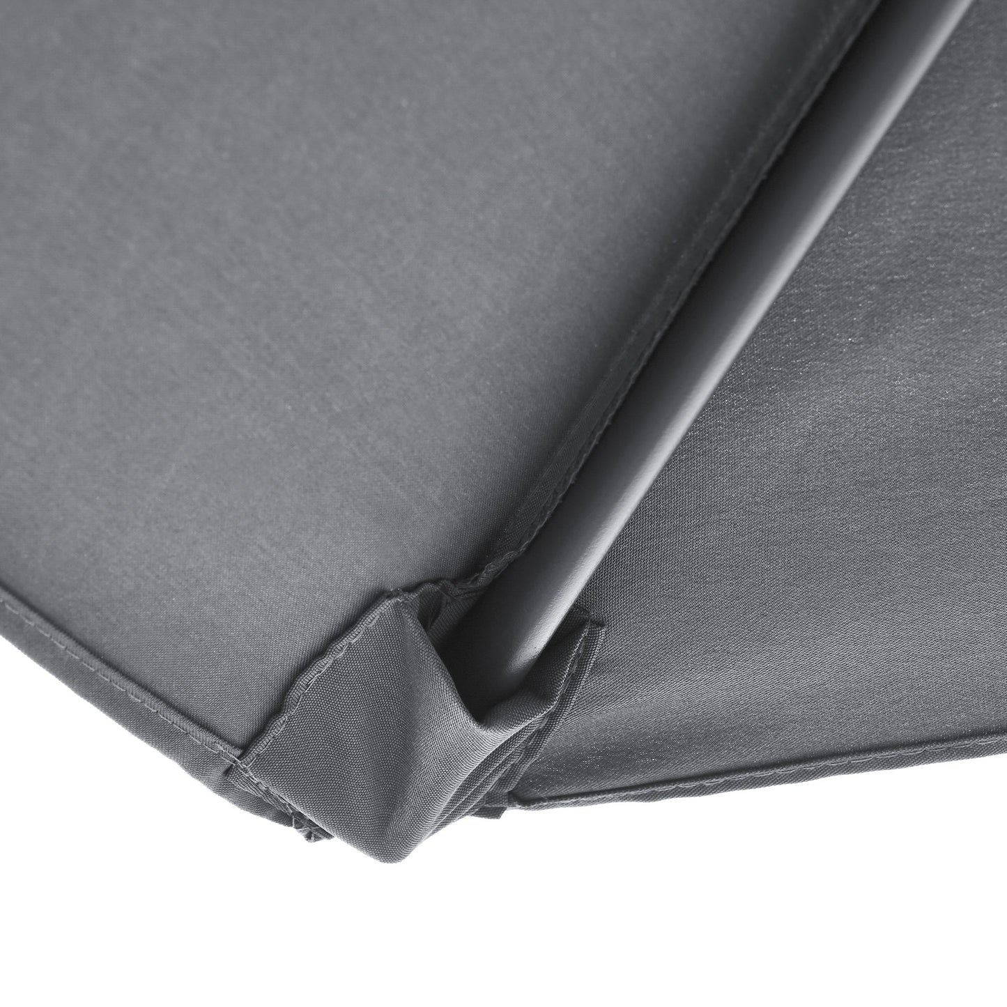 Outsunny 8 Pieces Patio Table and Chairs Set with 9 Ft Patio Umbrella, Gray - 84B-921CG