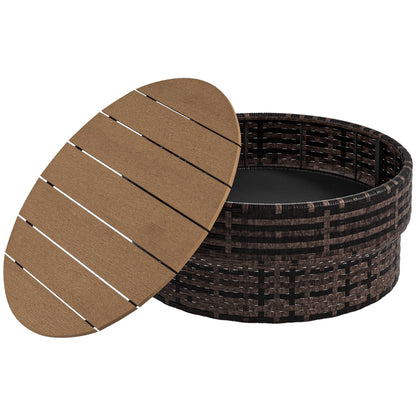 Outsunny 8PC Outdoor Conversation Set w/ 4 Rattan Sofa Chairs, 4 Tables & Umbrella Hole, Mixed Brown - 860-310V00MB