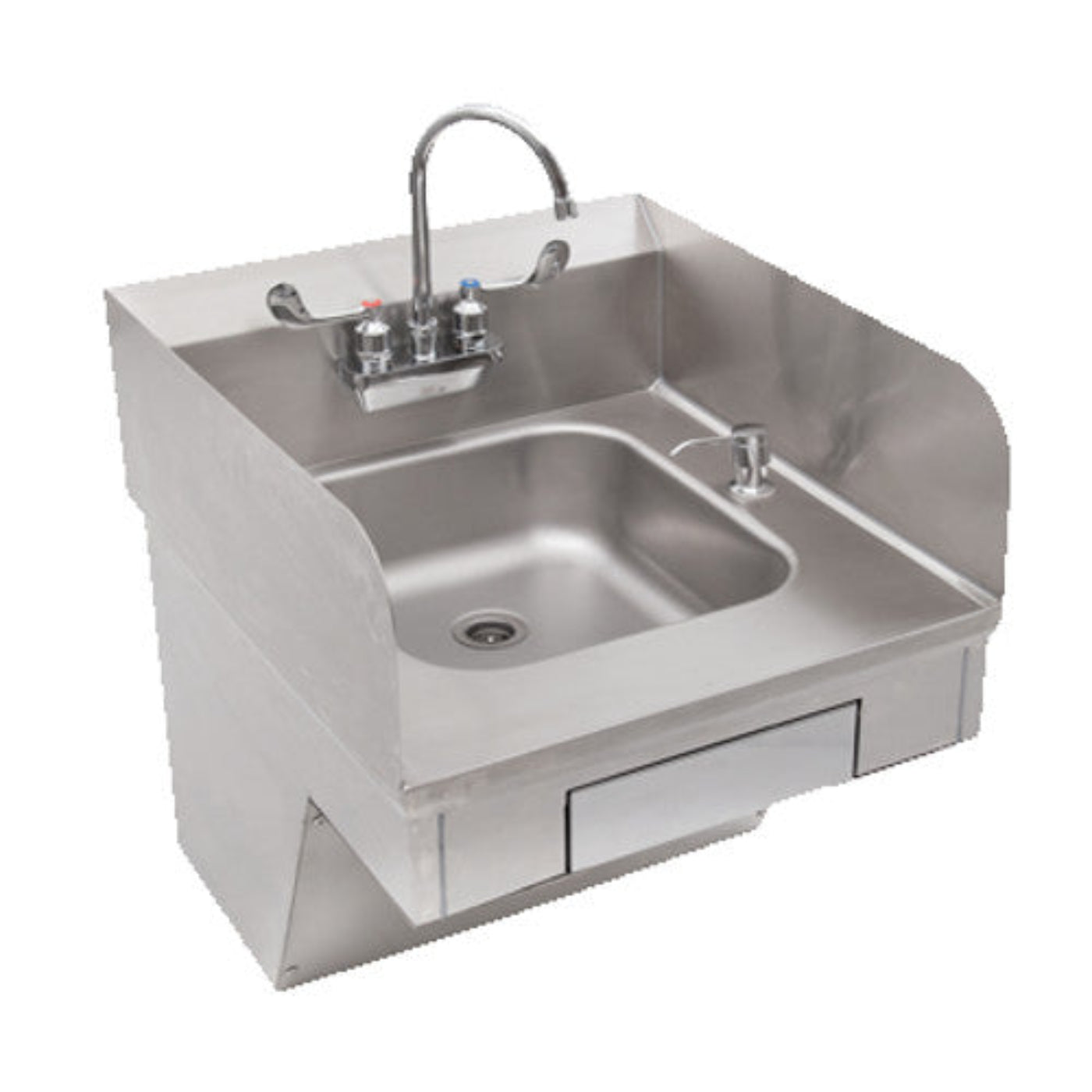 John Boos PBHS-ADA-P-STD-SSLR Wall Mount ADA Compliant Pro-Bowl Hand Sink with Side Splashes - JBPBHSADAPSTDSSLR
