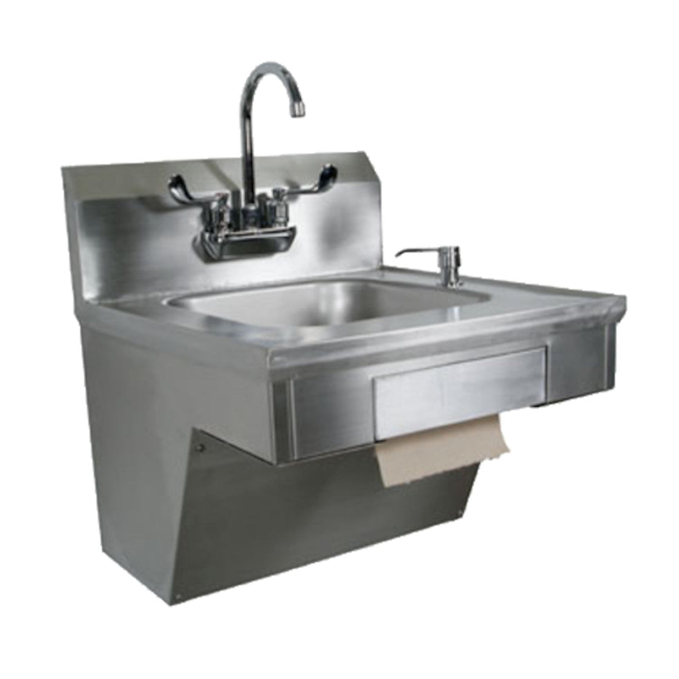 John Boos PBHS-ADA-P-STD Wall Mount ADA Compliant Pro-Bowl Hand Sink with Gooseneck Faucet - JBPBHSADAPSTD