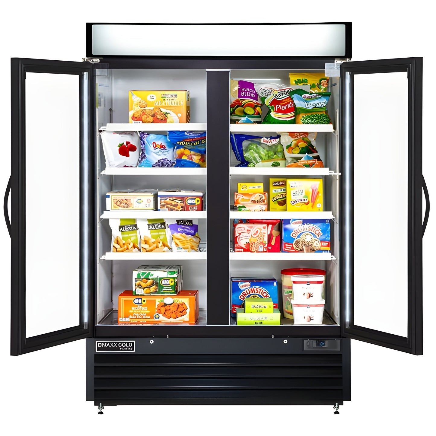 Maxx Cold V-Series Double Glass Door Merchandiser Freezer, in Black - MVMF48B