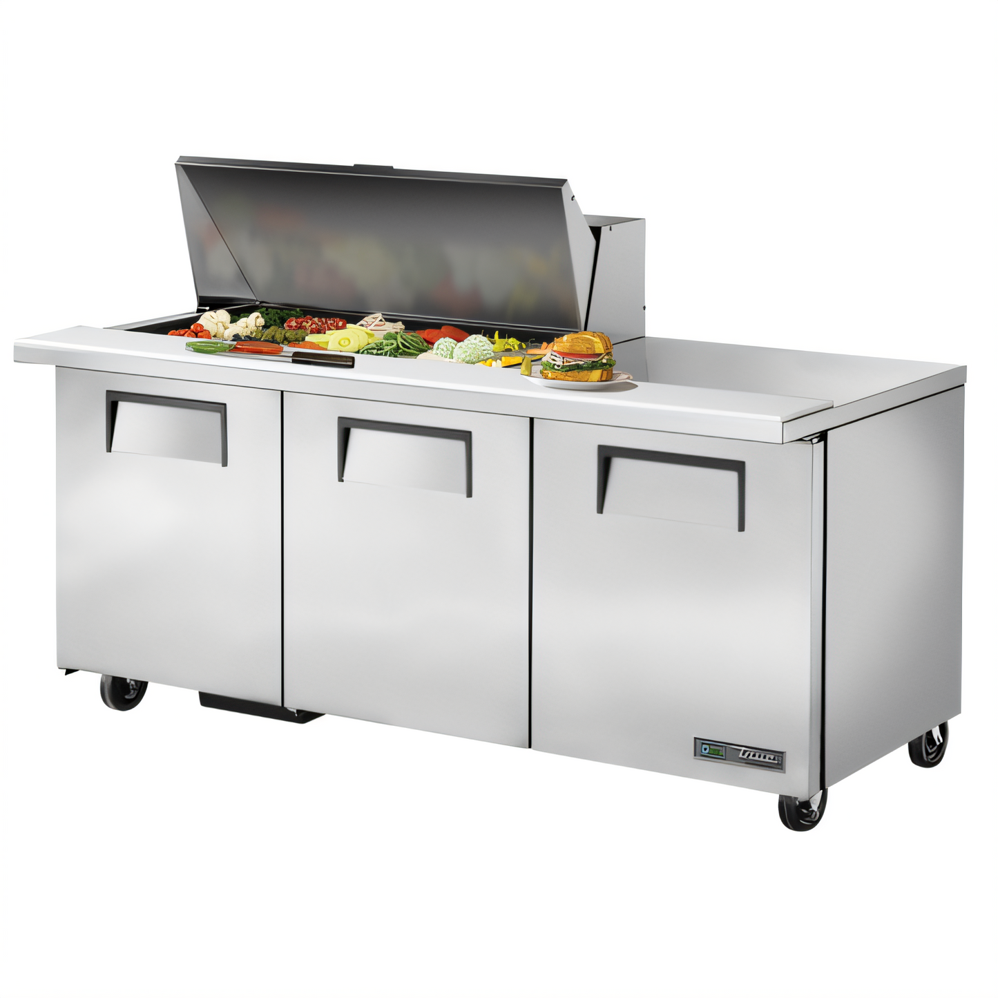 True Mfg General Foodservice Refrigerated Prep Tables - TSSU-72-18M-B-HC