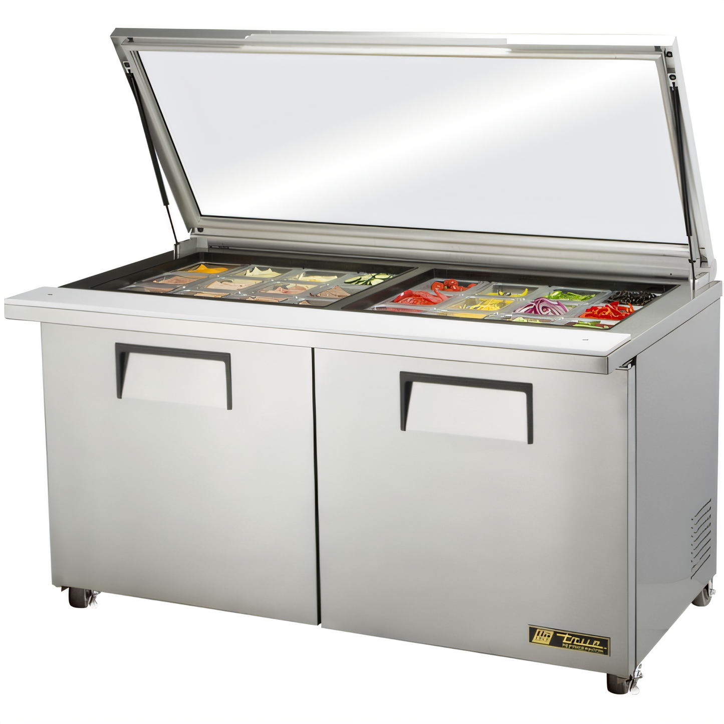 True Mfg General Foodservice Refrigerated Prep Tables - TSSU-60-24M-B-ST-FGLID-HC
