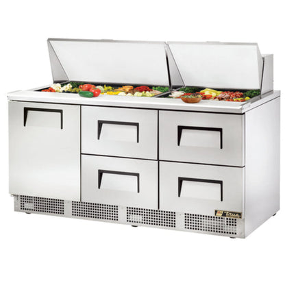 True Mfg. - General Foodservice  Refrigerated Prep Tables - TFP-72-30M-D-4