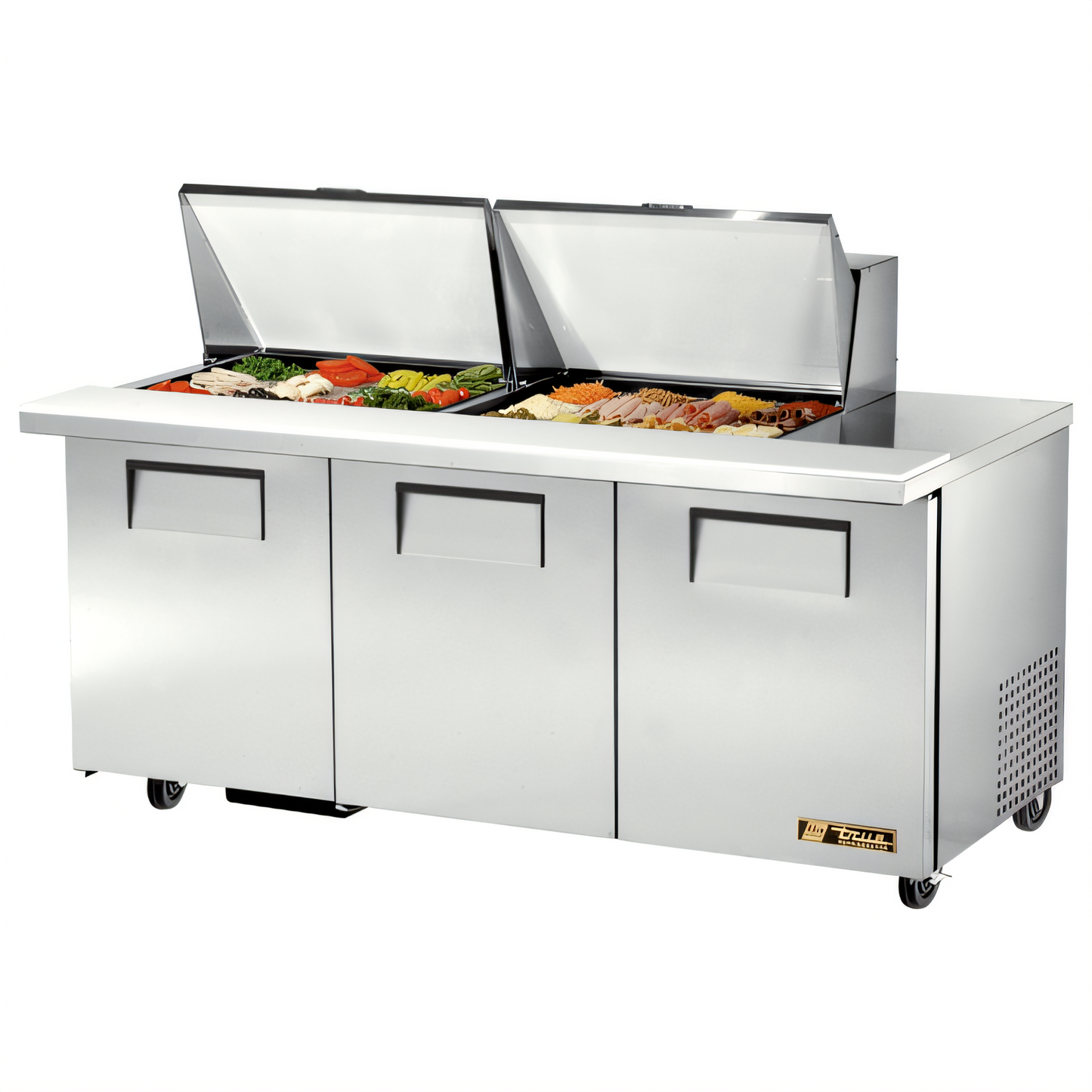 True Mfg General Foodservice  Refrigerated Prep Tables - TSSU-72-24M-B-ST-HC