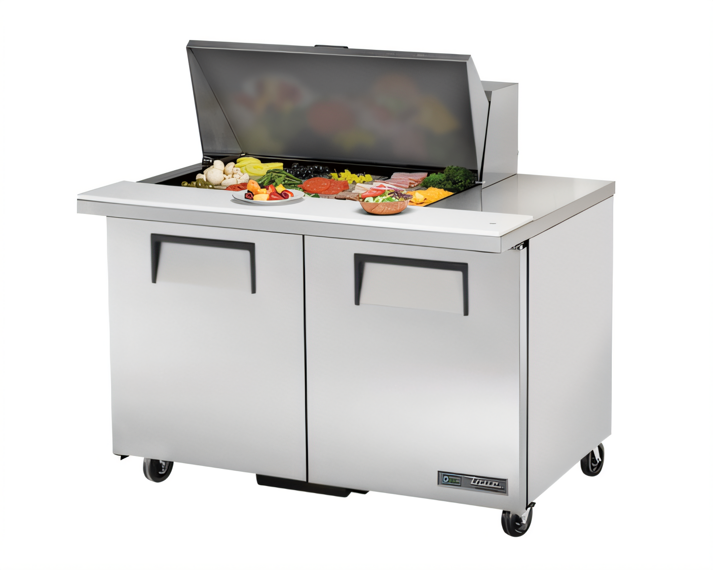 True Mfg General Foodservice Refrigerated Prep Tables - TSSU-48-15M-B-HC