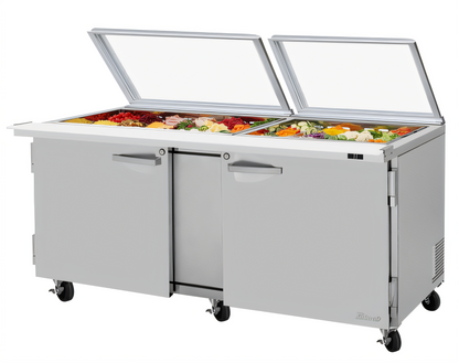 Turbo Air PST-72-30-N-GL PRO Refrigerated Prep Tables - PST-72-30-N-GL