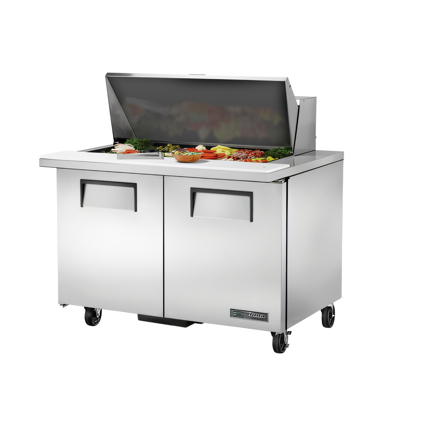 True Mfg General Foodservice Refrigerated Prep Tables - TSSU-48-18M-B-HC