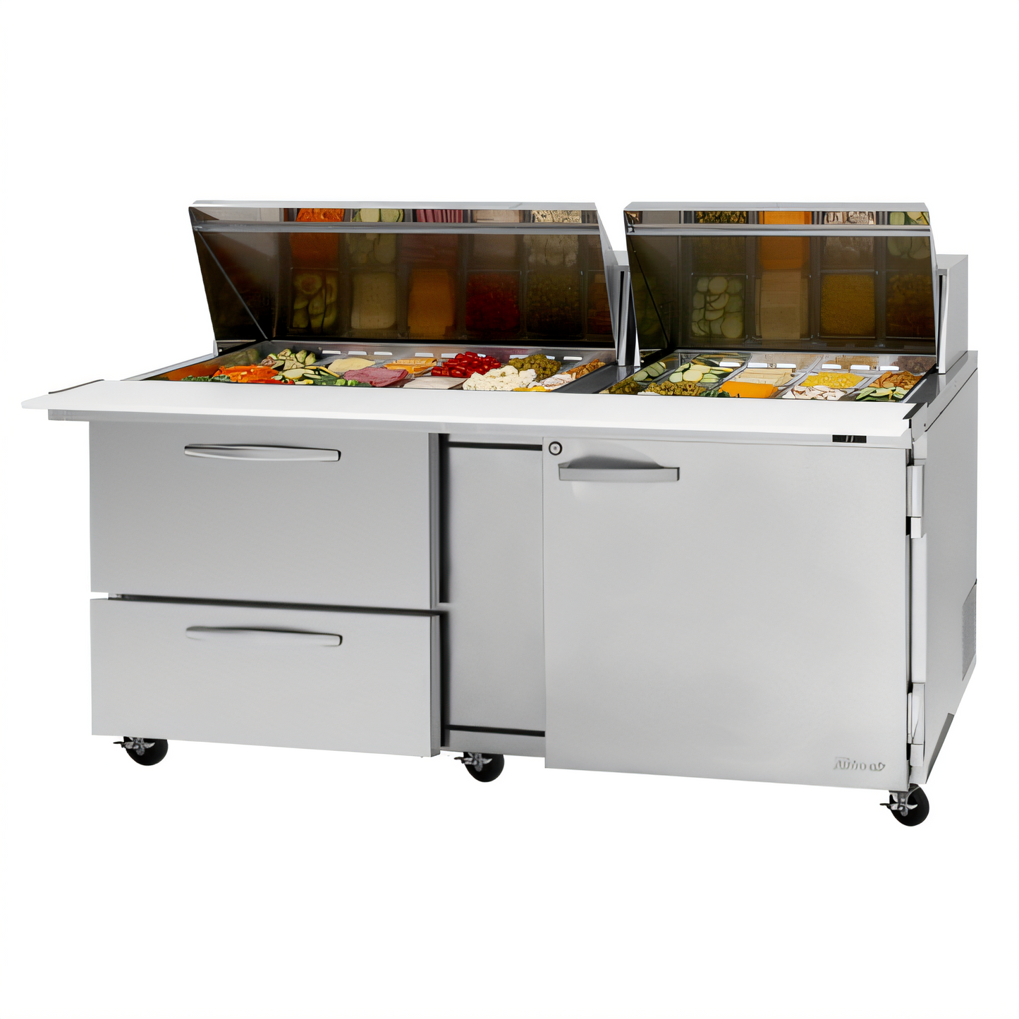 Turbo Air PST-72-30-D2R(L)-N PRO Refrigerated Prep Tables - PST-72-30-D2R(L)-N
