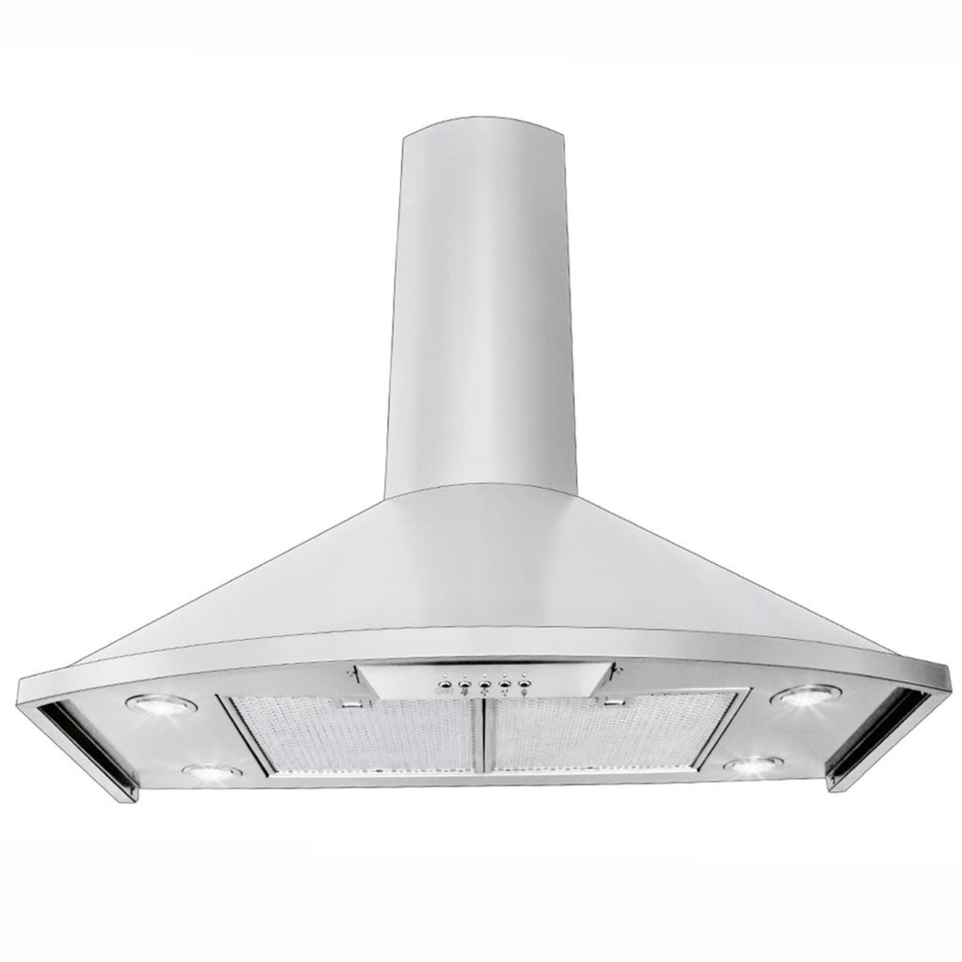 Proline Wall-Mounted Range Hood, Ducted, 600 CFM, Stainless Steel, Black Finish - PLFW Vector.30