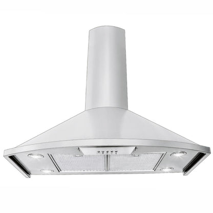 Proline Wall-Mounted Range Hood, Ducted, 600 CFM, Stainless Steel, Black Finish - PLFW Vector.30