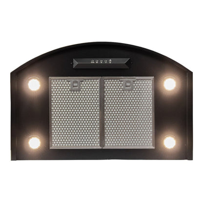 Proline Wall-Mounted Range Hood, Ducted, 600 CFM, Stainless Steel, Black Finish - PLFW Vector.30