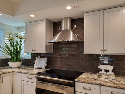 Proline Wall-Mounted Range Hood, Ducted, 600 CFM, Stainless Steel, Black Finish - PLFW Vector.30