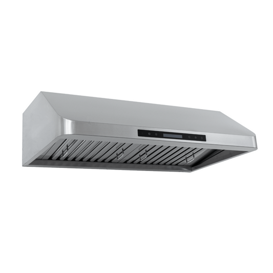 Proline Ductless Convertible Under Cabinet Vent Hood - 900 CFM in Stainless Steel with modern Control Panel - PLJW 113
