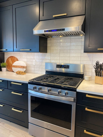 Proline Ductless Convertible Under Cabinet Vent Hood - 900 CFM in Stainless Steel with modern Control Panel - PLJW 113