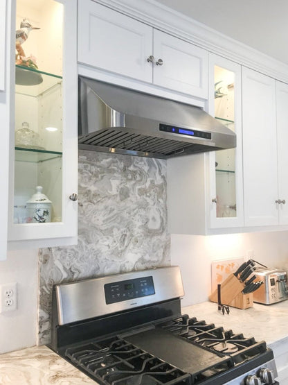 Proline Ductless Convertible Under Cabinet Vent Hood - 900 CFM in Stainless Steel with modern Control Panel - PLJW 113