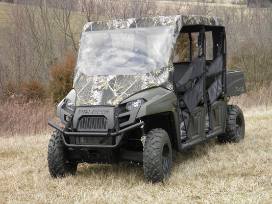 3 Star UTV Polaris Ranger Mid-Size Crew - Vinyl Windshield/Top/Rear Combo - POLCR5-WTR-BLK