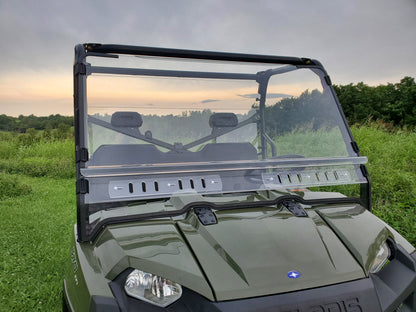 3 Star UTV Polaris Ranger Crew 1000 - 2 Pc Scratch-Resistant Windshield w/Vent and Clamp Options - POLC10-SX2-MR1