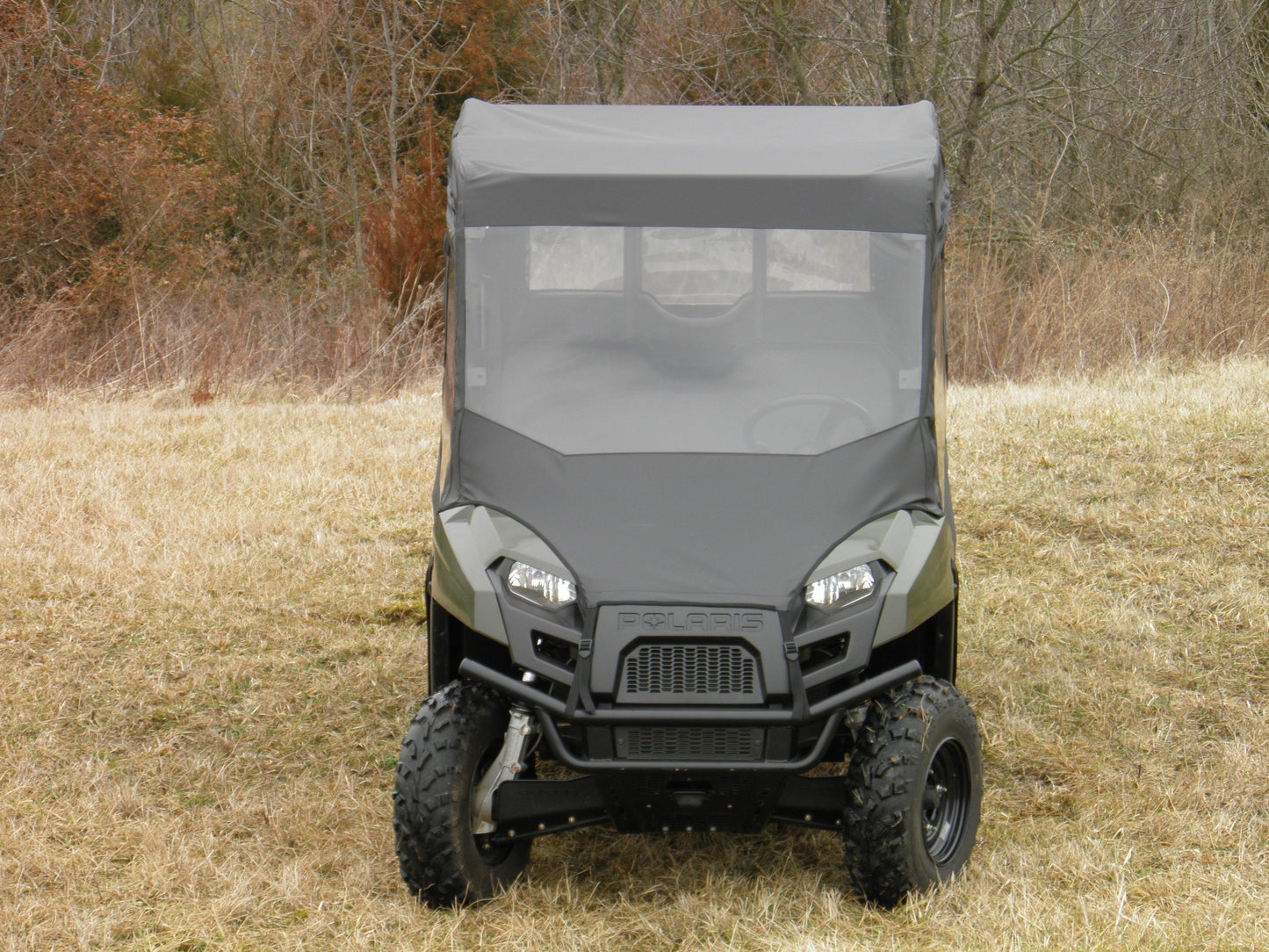 3 Star UTV Polaris Ranger Crew 570 Mid Size - 4 Passenger - Full Cab Enclosure with Vinyl Windshield - POLC57-FCE-BLK