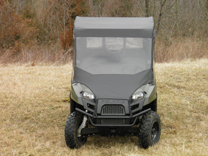 3 Star UTV Polaris Ranger Crew 570 Mid Size - 4 Passenger - Full Cab Enclosure with Vinyl Windshield - POLC57-FCE-BLK