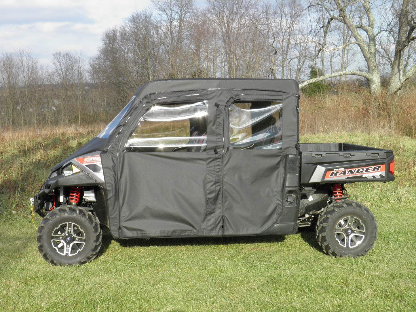 3 Star UTV Polaris Ranger Crew 900 - Full Cab Enclosure with Vinyl Windshield - POLC90-FCE-BLK