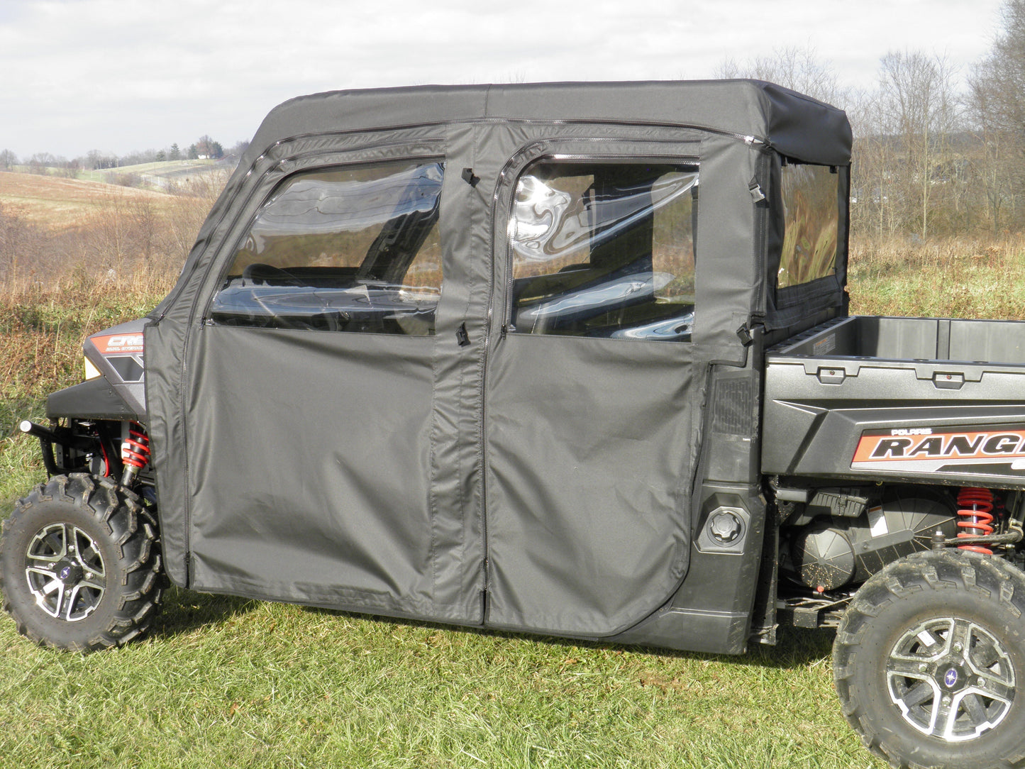 3 Star UTV Polaris Ranger Crew 900 - Full Cab Enclosure with Vinyl Windshield - POLC90-FCE-BLK