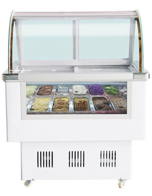Chef AAA - 1.4BDQ, Commercial 52" 14 Pans Gelato Display Freezer Case - 1.4BDQ
